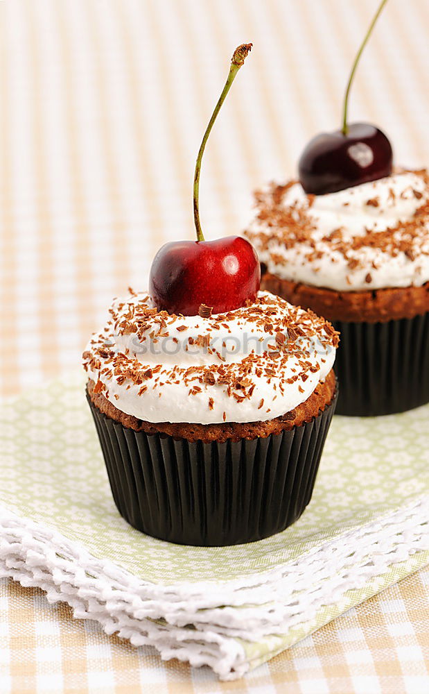 Similar – Image, Stock Photo Christmas cupcake on white wood