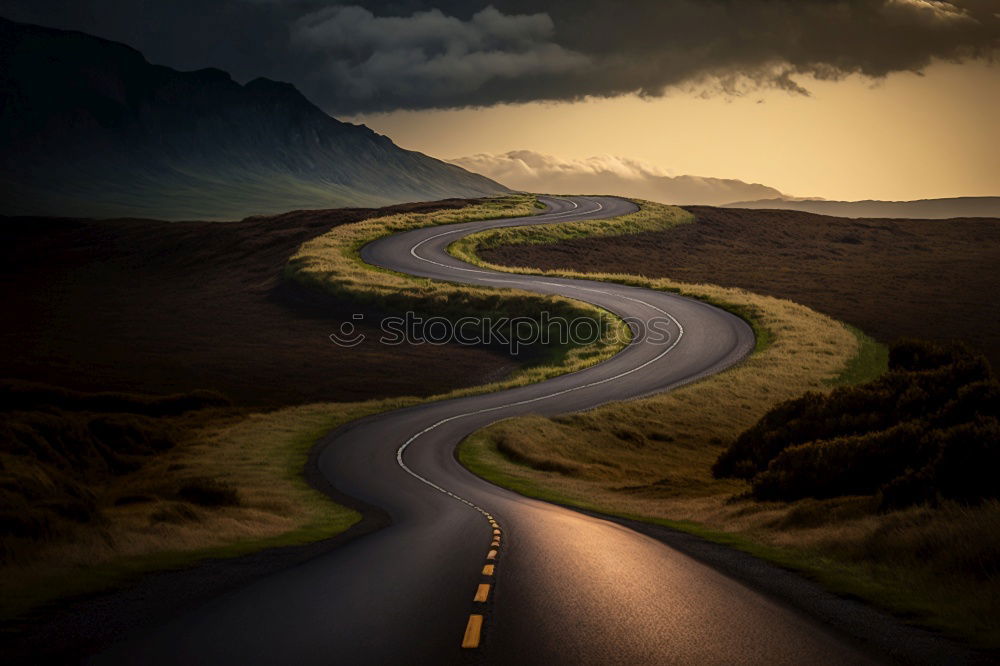 Similar – Image, Stock Photo Road through countryside on the Isle of Skye in Scotland