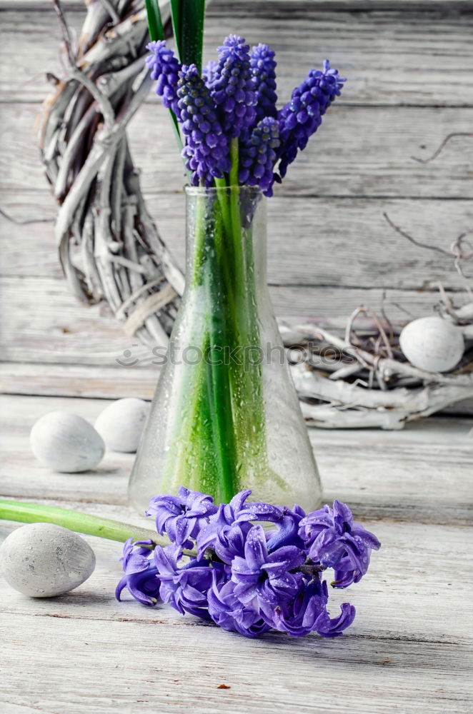 Similar – Gift and bouquet of lilacs on a wooden table