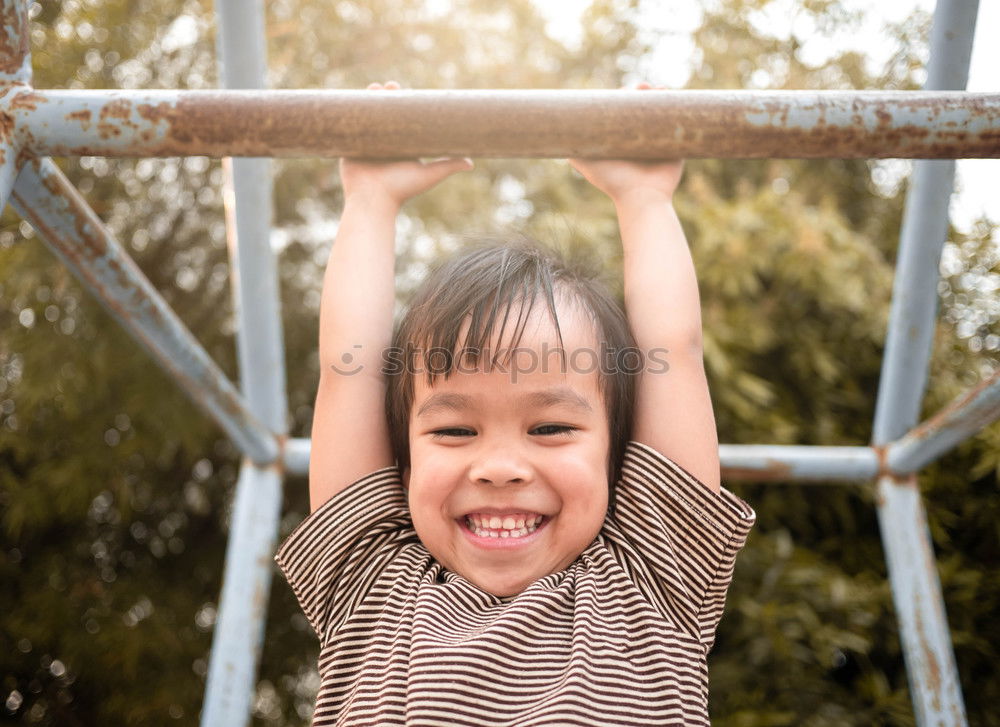Similar – Image, Stock Photo Little cute girl swinging in a park on sunny spring day