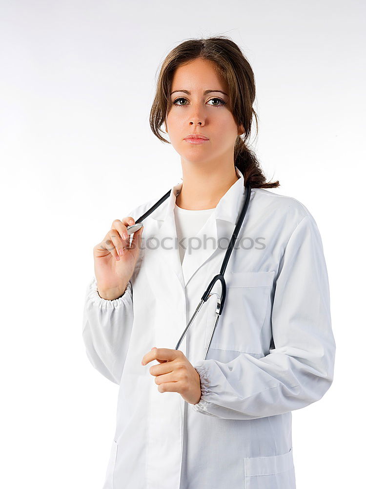 Similar – Female doctor with stethoscope and lab coat