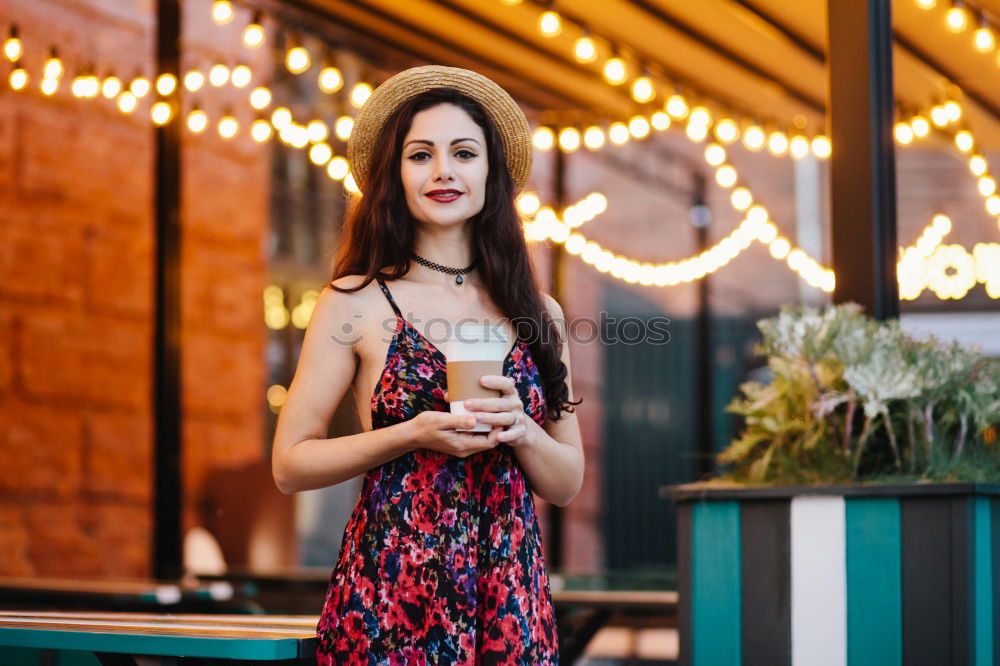 Similar – Image, Stock Photo Woman with smartphone in cafe
