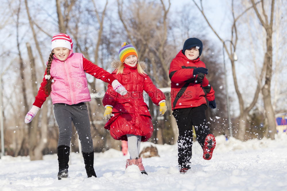 Similar – Image, Stock Photo Family sledging Athletic