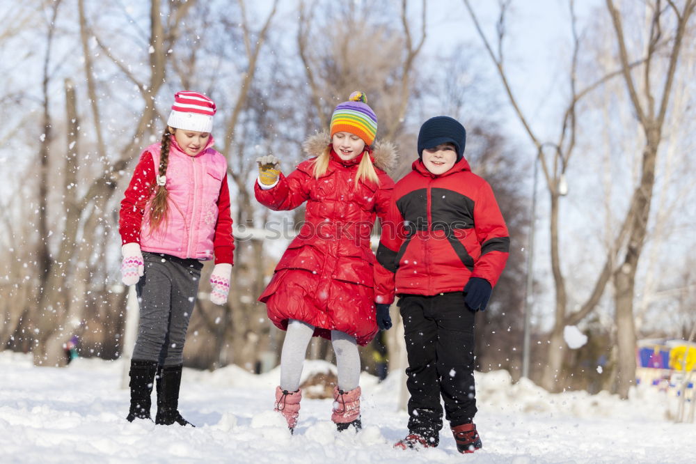 Similar – Image, Stock Photo Family sledging Athletic