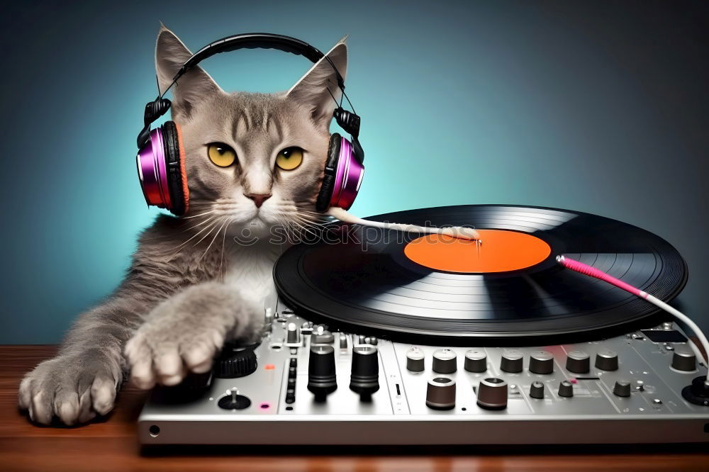 Similar – Image, Stock Photo cat music Colour photo