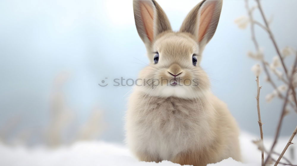 Similar – Cute | cute rabbit sitting in the snow