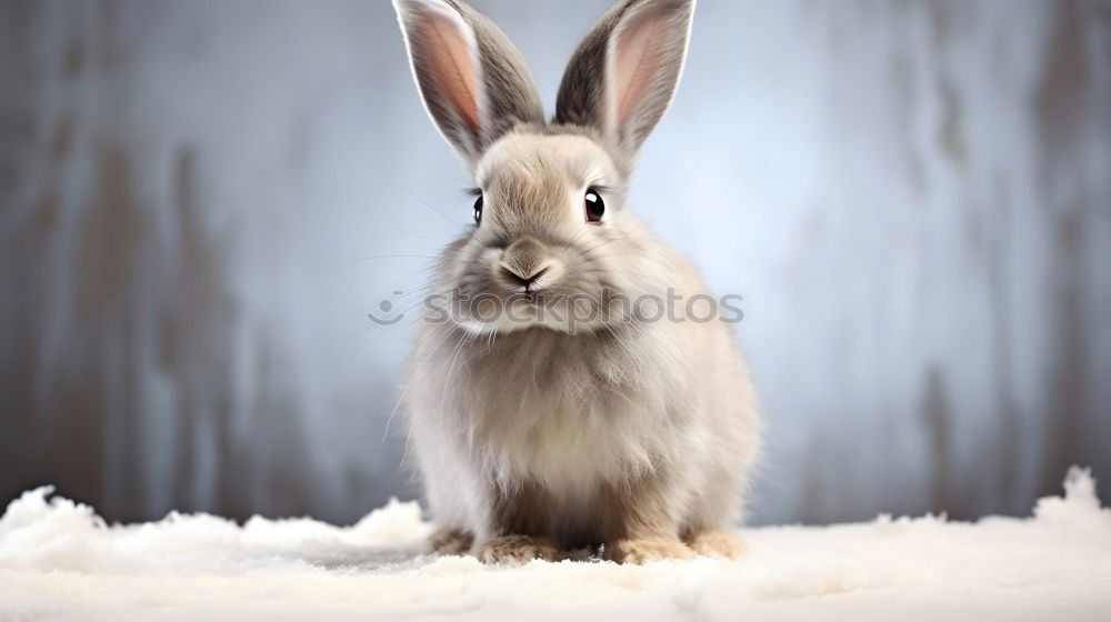 Similar – Cute | cute rabbit sitting in the snow