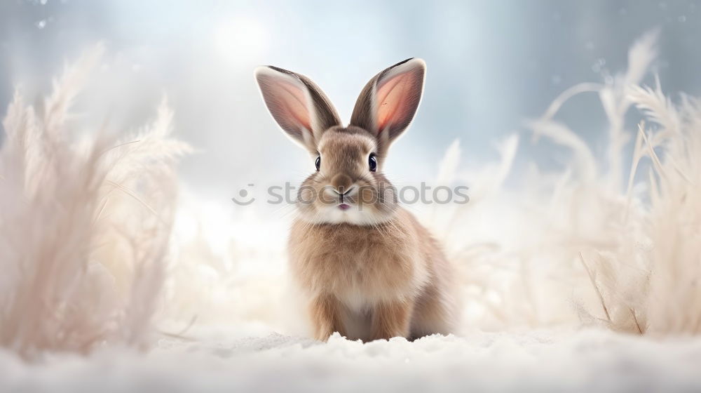 Similar – Cute | cute rabbit sitting in the snow