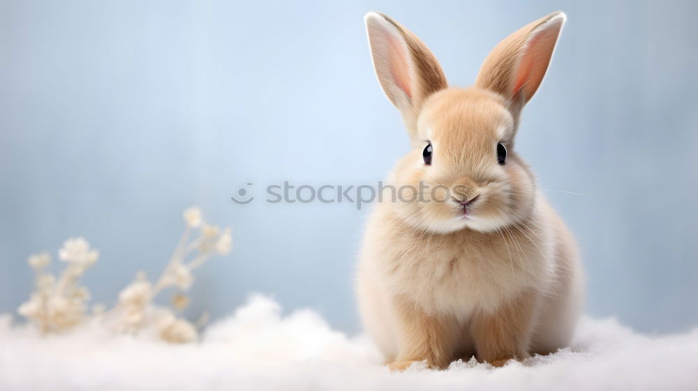 Similar – Cute | cute rabbit sitting in the snow