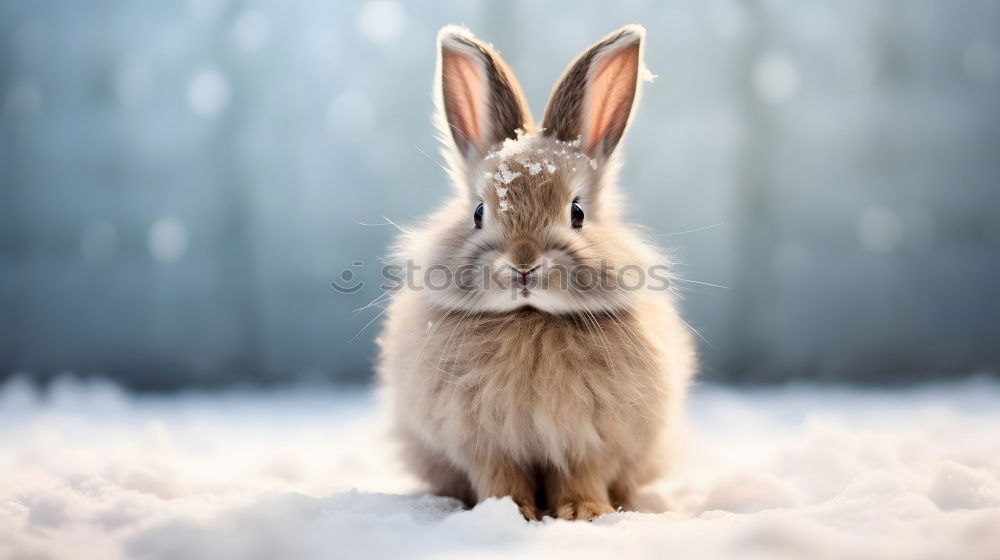 Similar – Cute | cute rabbit sitting in the snow