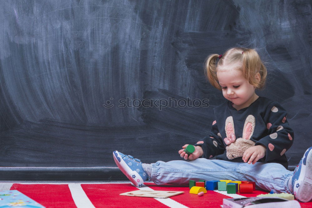 Similar – Image, Stock Photo Happy baby playing with toy blocks.