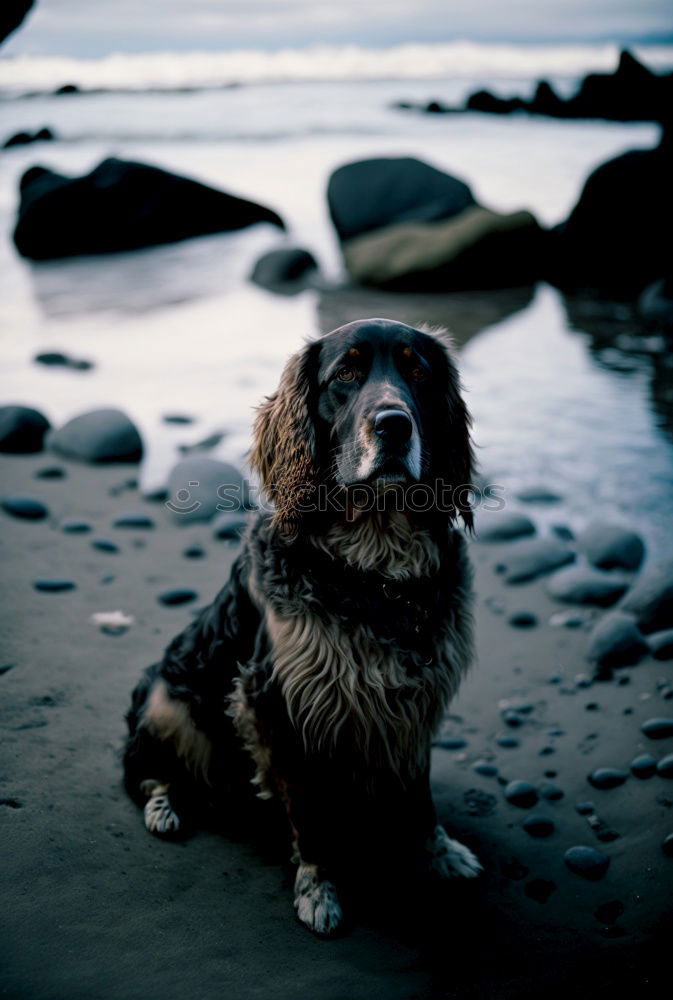 Similar – Image, Stock Photo Dogs running near waving sea