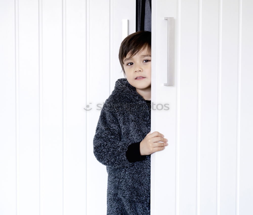 Similar – Image, Stock Photo baby playing and hiding with white curtains