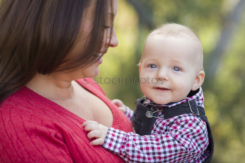 Similar – Image, Stock Photo mother holding happy baby in the garden