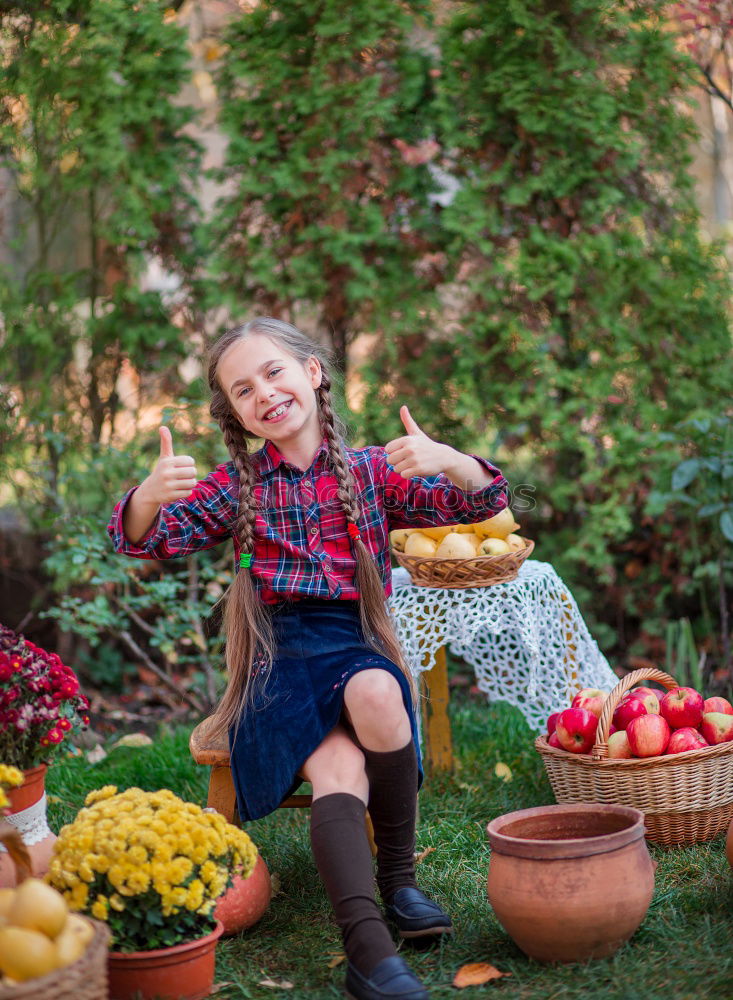 Similar – child girl having breakfast at home