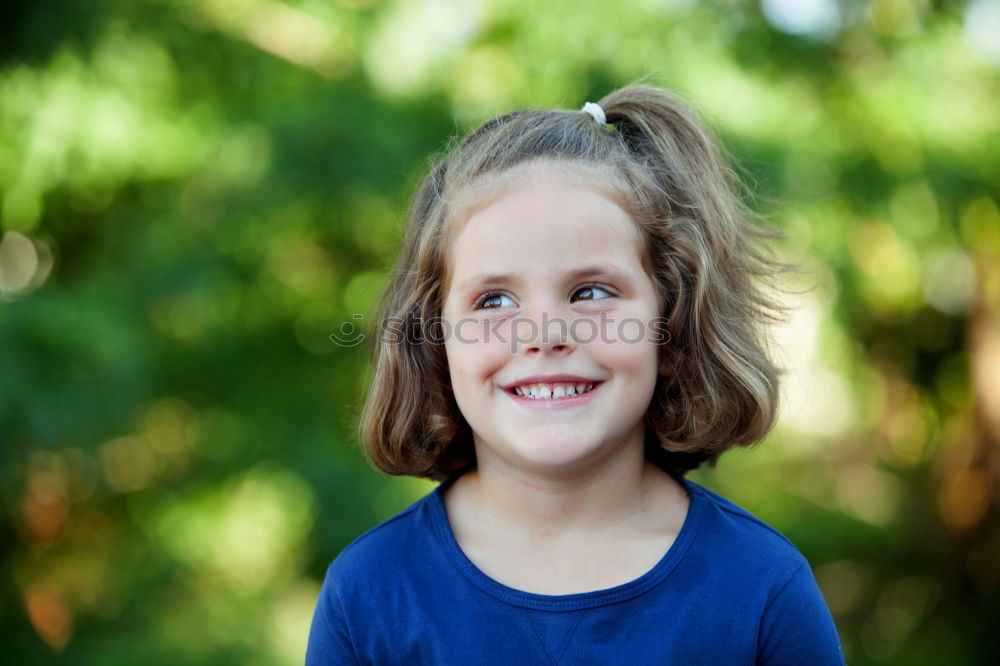 Image, Stock Photo Cute little girl on the park