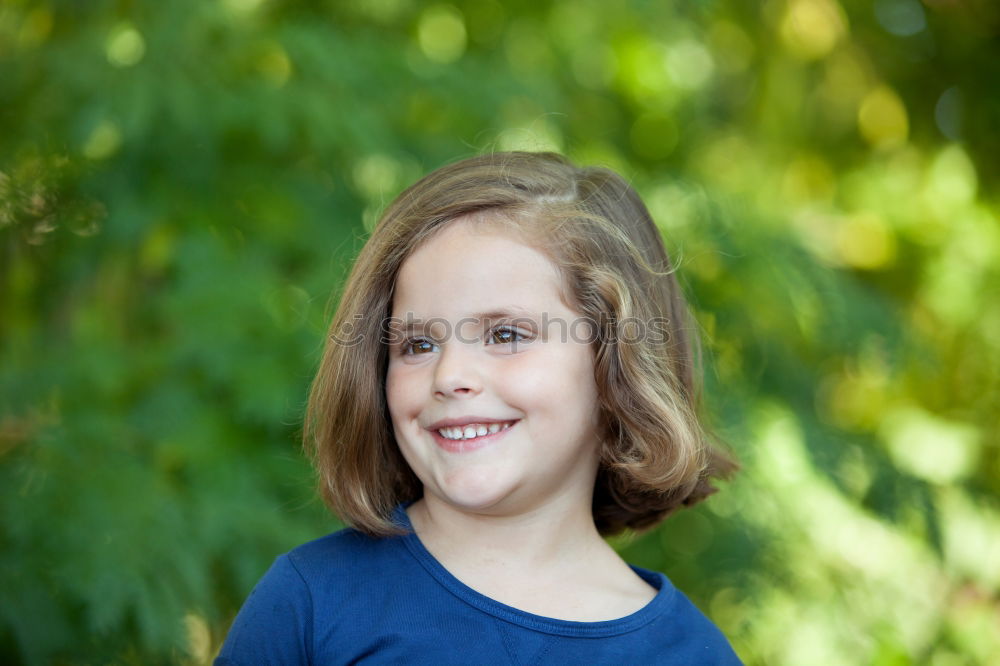 Similar – Image, Stock Photo Smiling girl between meadow with dry leaves