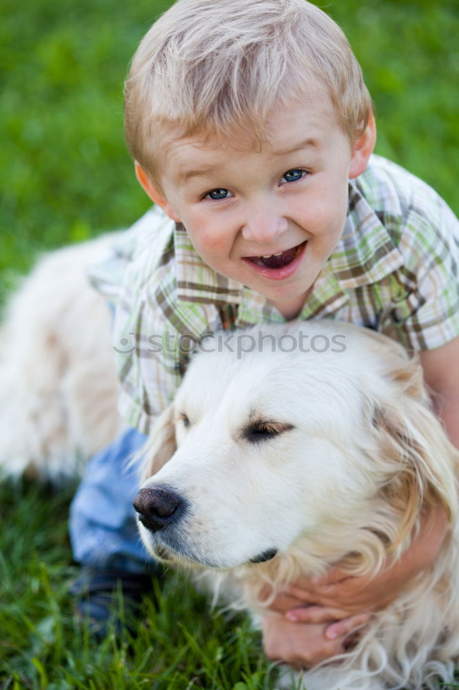 Latin child with his dog