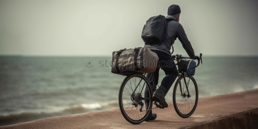 Similar – riding away Bicycle Sunset