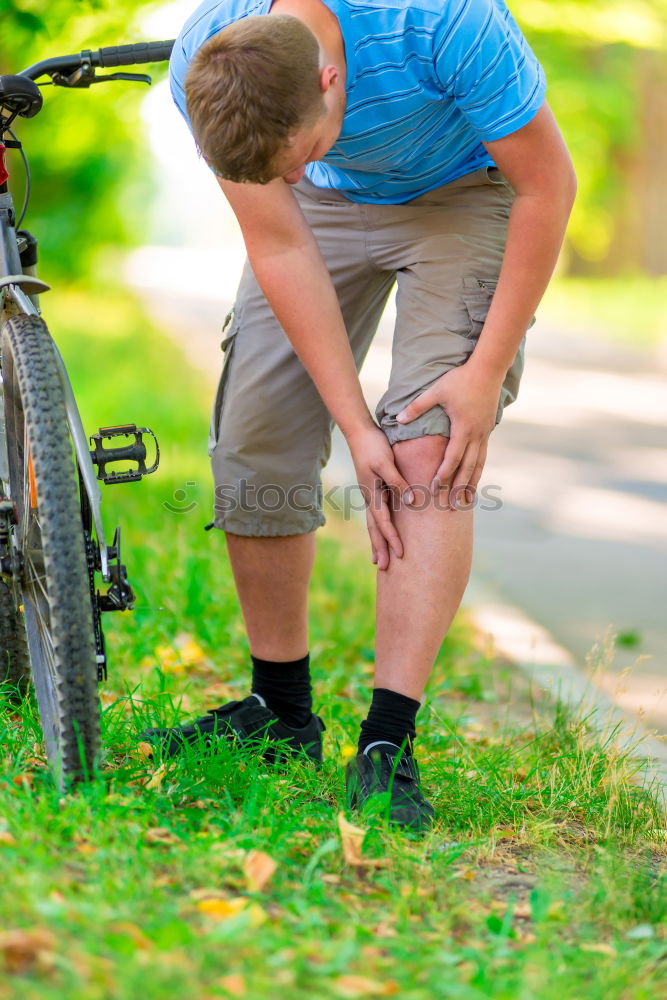 father and daughter fixing problems with bicycle