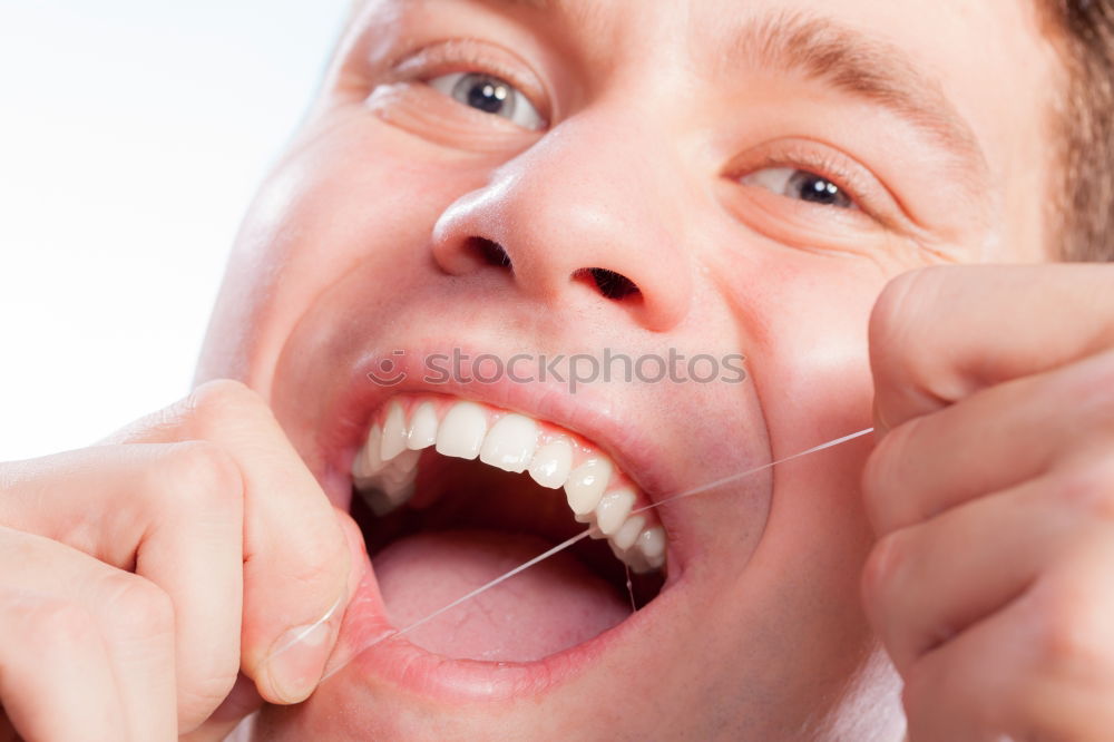 Similar – Image, Stock Photo Bearded angry man with Red Lipstick on his lips