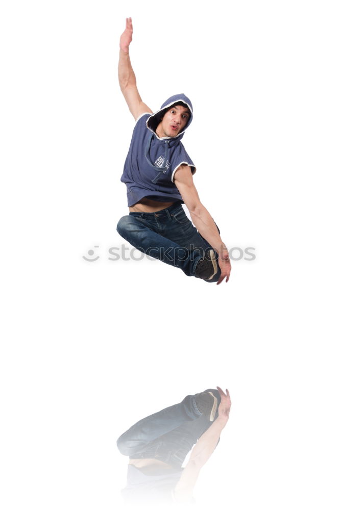 Image, Stock Photo joyful leap Jump Night