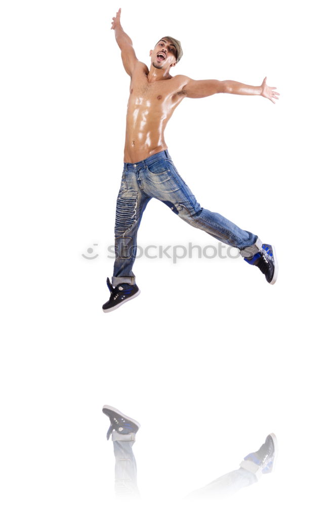 Similar – Image, Stock Photo spring! Man Jump Water