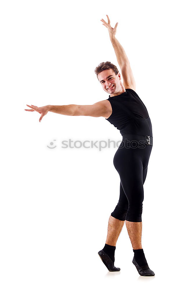 Similar – Image, Stock Photo Young black man wearing casual clothes jumping in urban background.