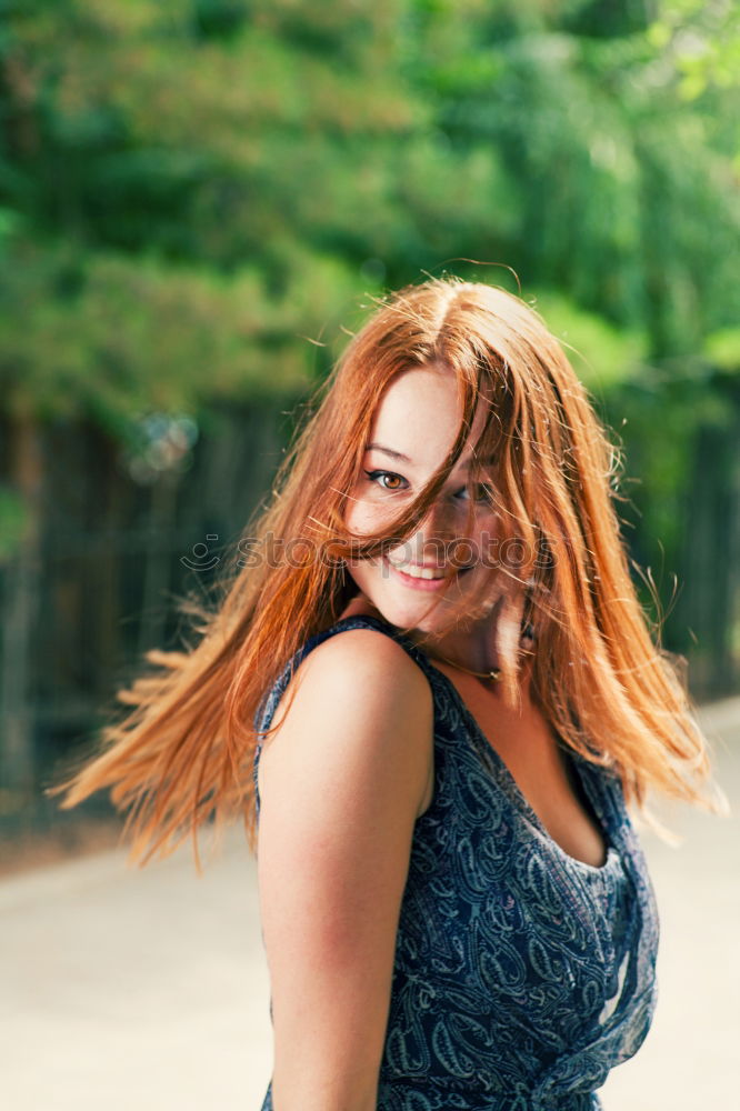 Similar – redhead woman with hat