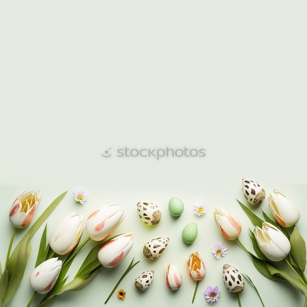 Similar – Beautiful flowers on a turquoise background