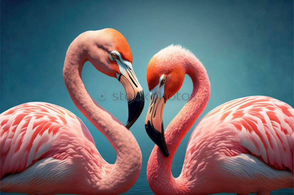 Similar – Image, Stock Photo 2 flamingos striding along the shore of a lake