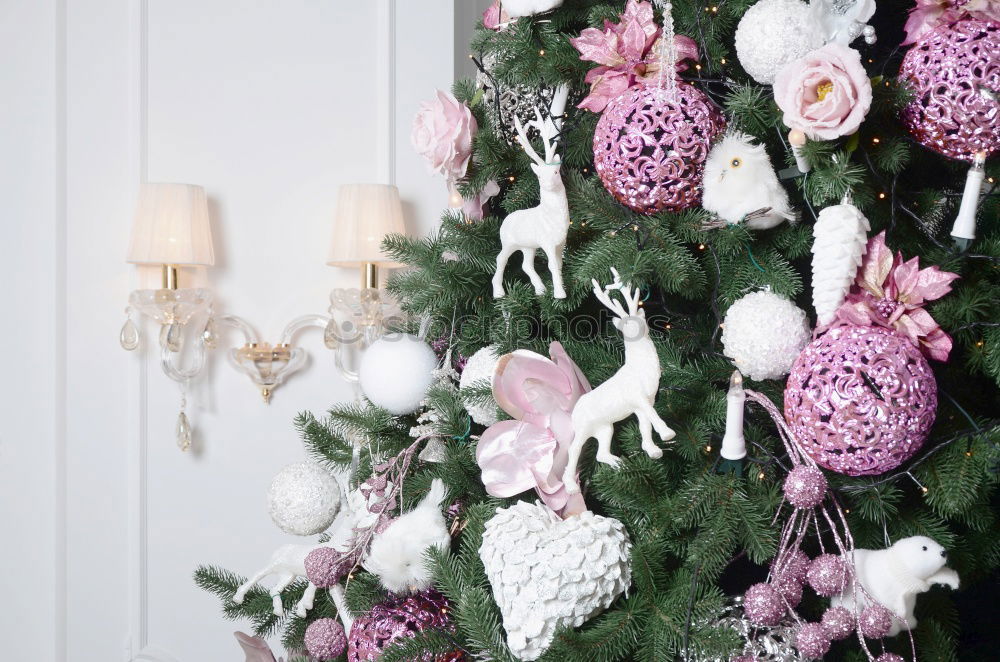 Similar – Christmas tree with decorations in the children’s room