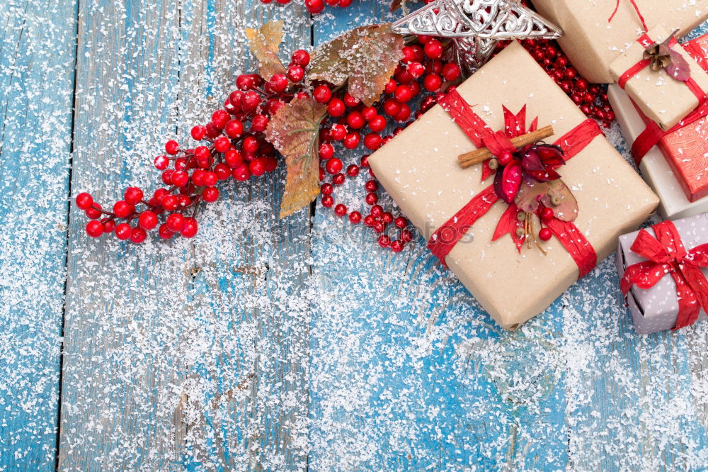 Similar – Woman arms doing christmas decoration in a wood table outdoors