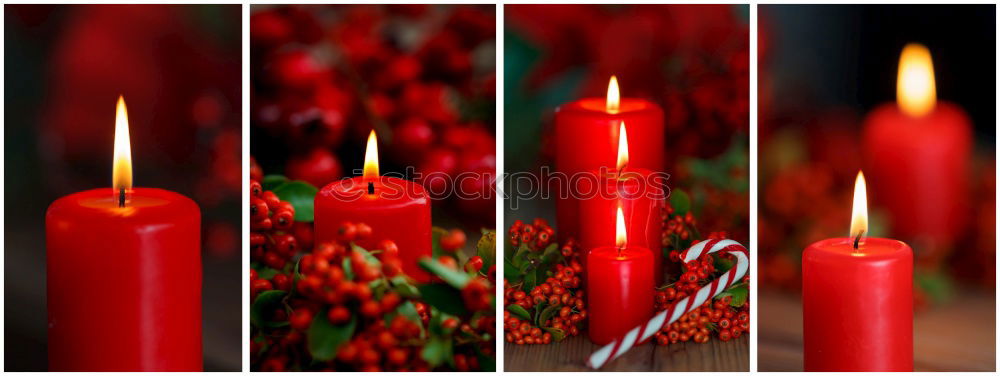 Similar – Christmas Advent wreath with 4 burning candles on old wood