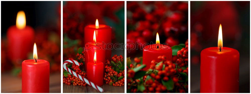 Similar – Christmas Advent wreath with 4 burning candles on old wood