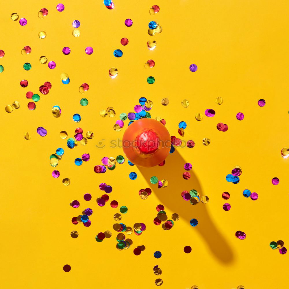 Similar – Black woman with afro hair celebrating with confetti.