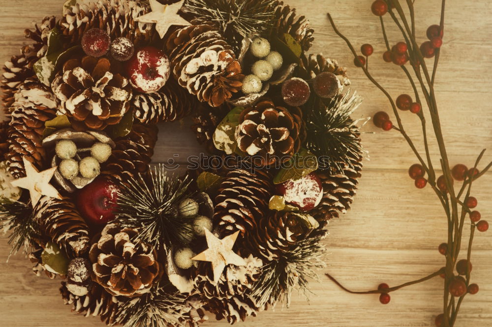 Similar – Image, Stock Photo Christmas wreath formed by natural elements