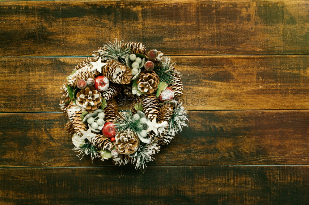 Similar – Image, Stock Photo Christmas decoration in a wood table outdoors