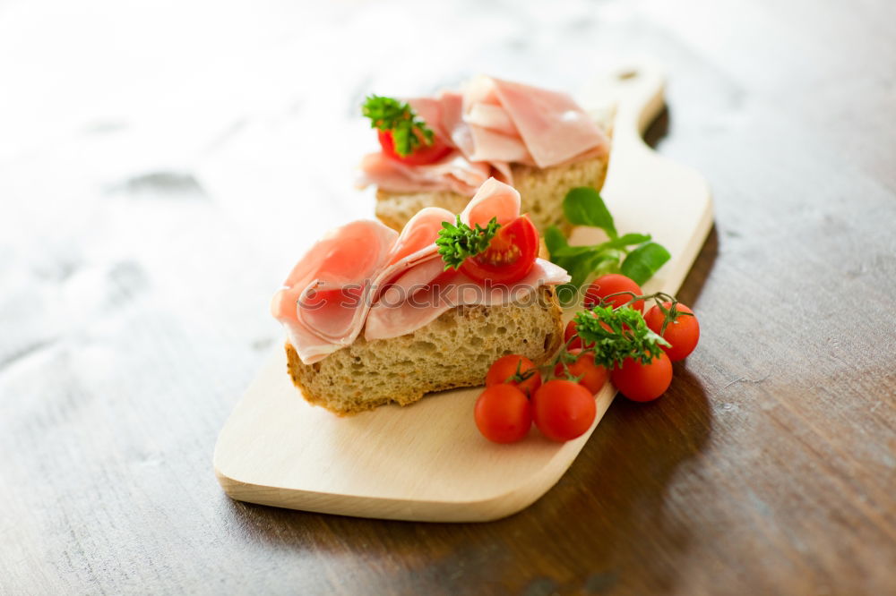 Similar – Image, Stock Photo Crispbread with ham Food