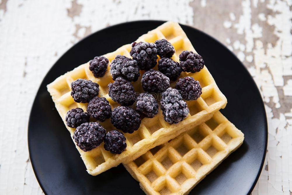 Similar – Image, Stock Photo Breakfast belgian with waffles with ice cream