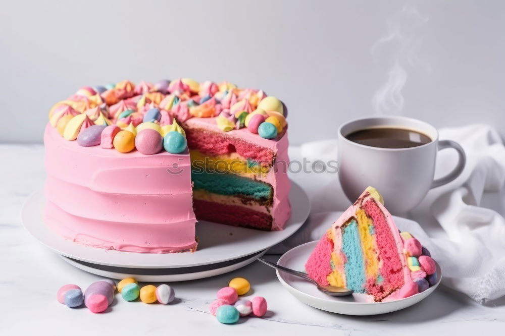 Similar – Image, Stock Photo Cute unicorn cake with painted closed eyes