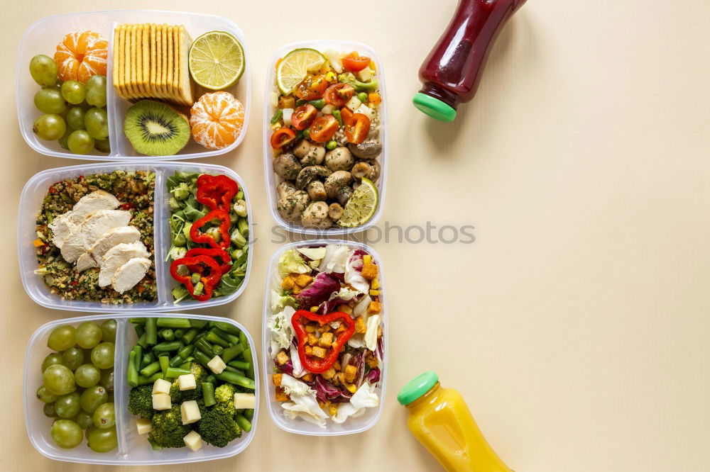 Similar – Healthy vegetarian lunch box with tortilla wraps