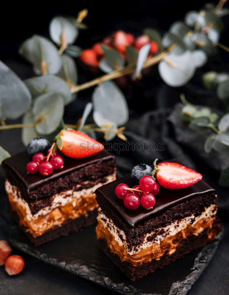 Similar – Image, Stock Photo Sweet cakes decorated with berries