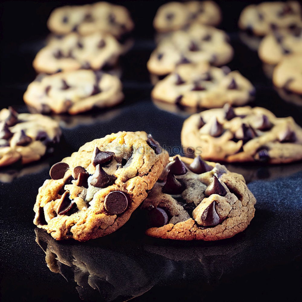 Similar – Image, Stock Photo Double Chocolate Chip Cookies