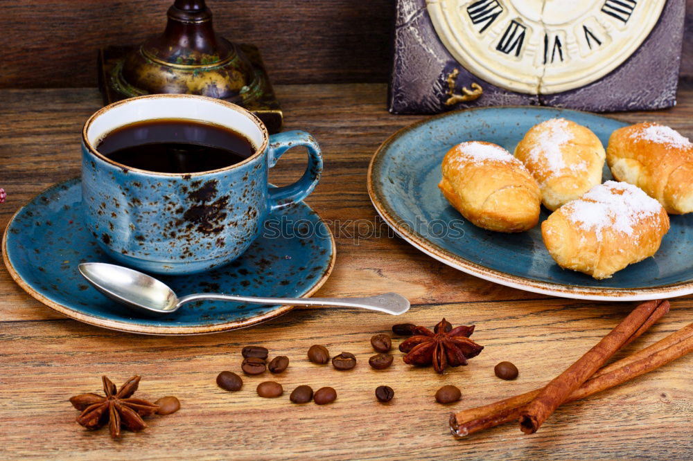 Similar – Image, Stock Photo Breakfast with coffee and croissant