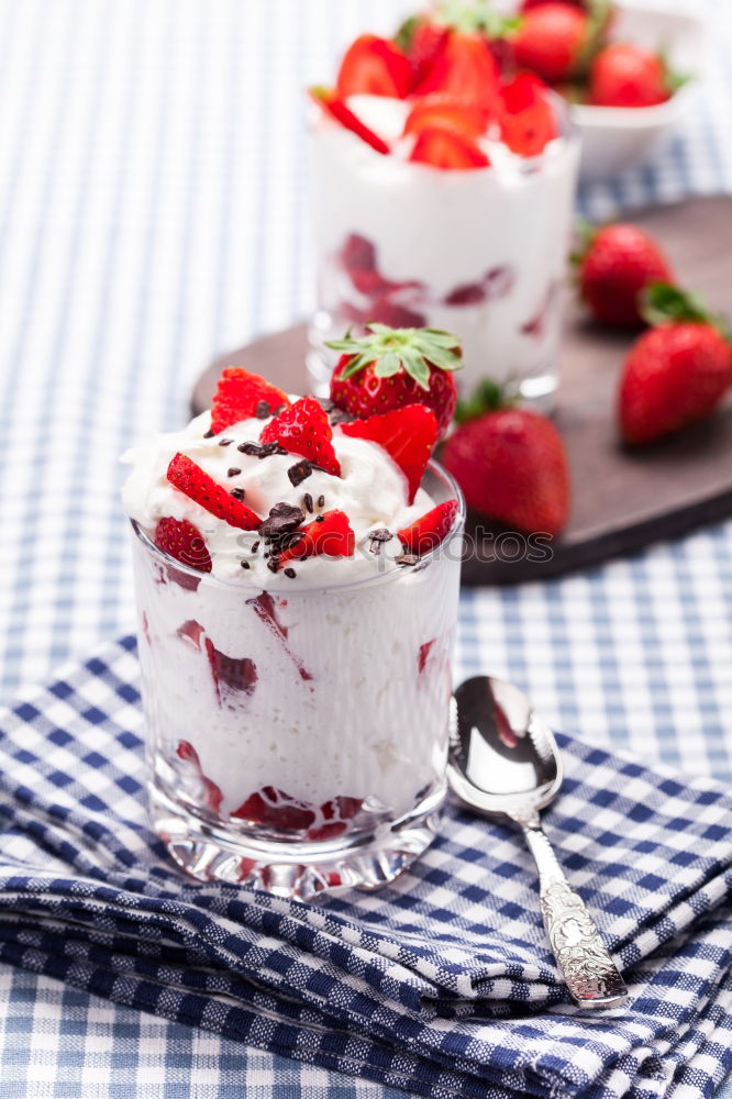 Similar – Image, Stock Photo strawberries. Food Yoghurt