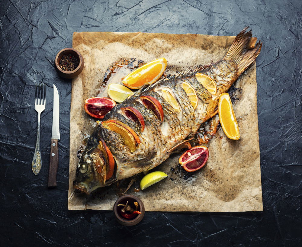 Similar – Fish fillet preparation on the baking tray