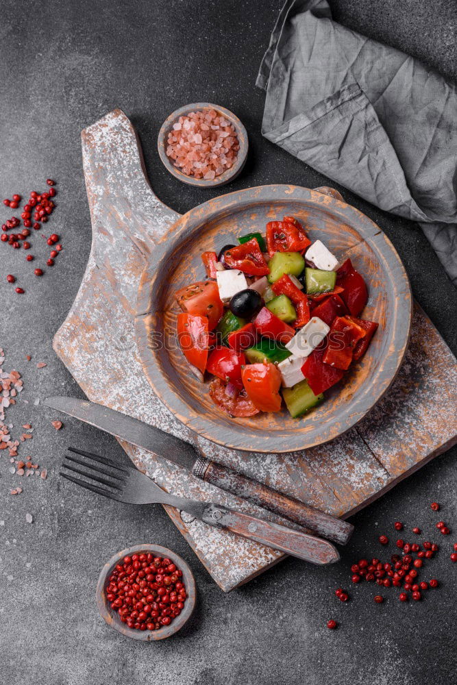 Similar – Image, Stock Photo Asian food concept with homemade dumplings on plates and in steamer, fine shiitake, traditional sauces and crockery. White kitchen cloth on grey concrete background. Top view