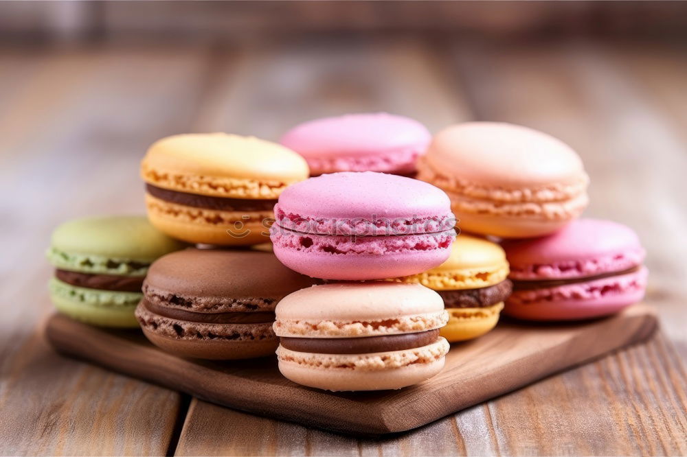 Similar – Three multi-colored almond macaroons