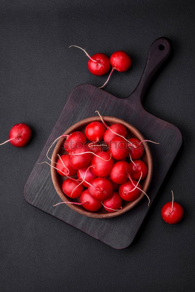 Similar – Image, Stock Photo Red and white currants with bowl and wooden spoon